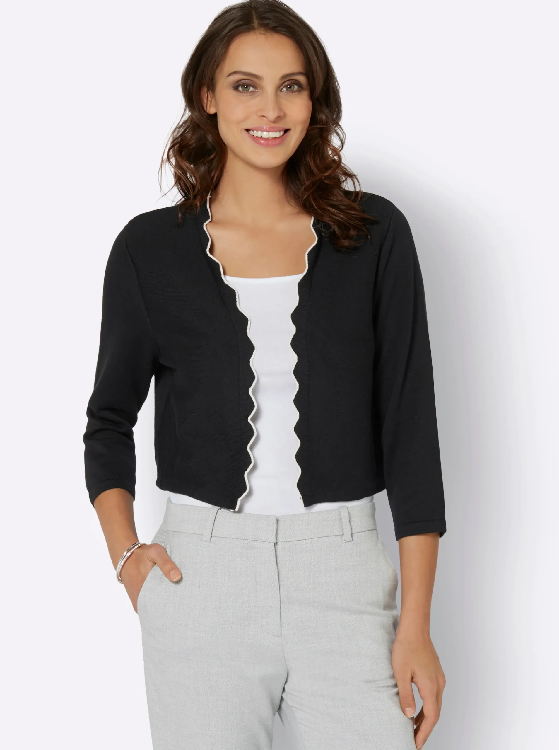 Strickjacken| Bolero in Feinstrick-Qualität schwarz