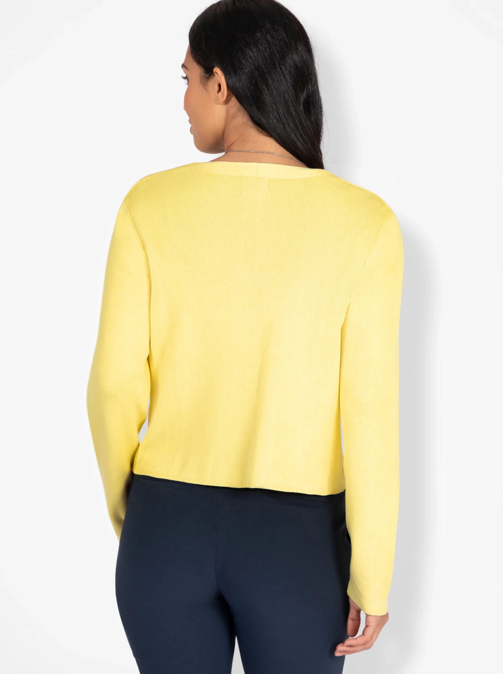 Jacken| Bolero mit schrägem Saum zitrone