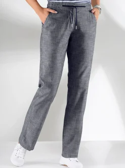 Hosen| Bootcuthose mit Dehnbund und Kordelzug marine