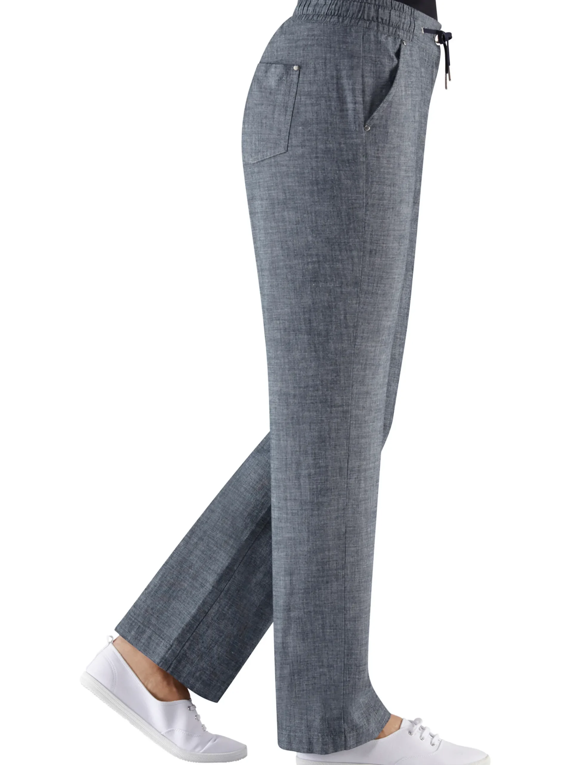 Hosen| Bootcuthose mit Dehnbund und Kordelzug marine