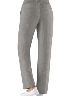 Hosen| Bootcuthose mit Dehnbund und Kordelzug taupe
