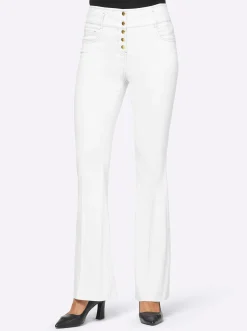 Jeans|heine Bootcut-Jeans weiß