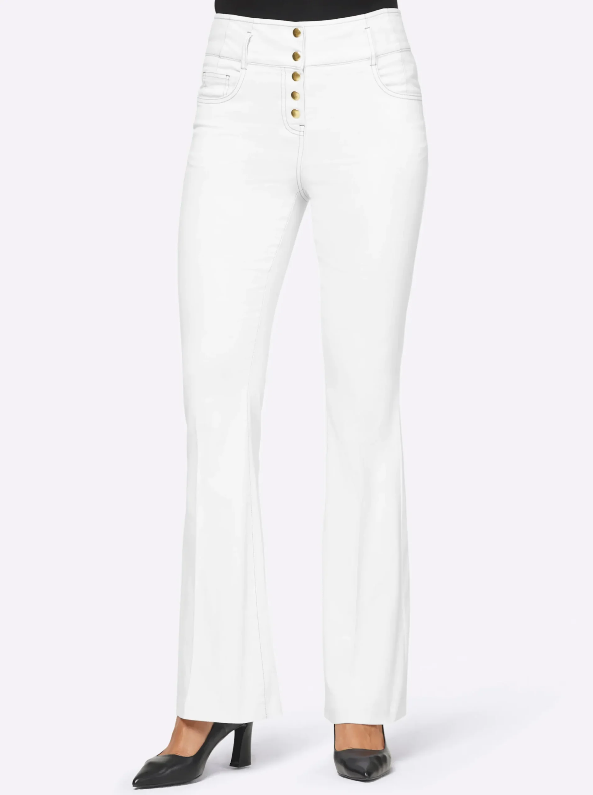Jeans|heine Bootcut-Jeans weiß