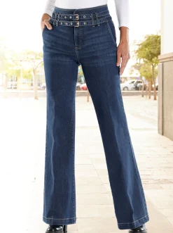 Jeans|heine Bootcut-Jeans blue-stone-washed