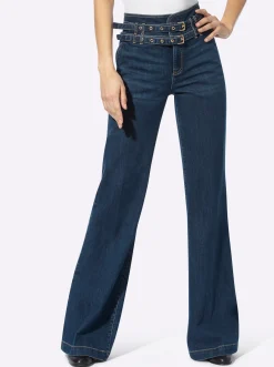 Jeans|heine Bootcut-Jeans blue-stone-washed
