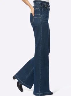 Jeans|heine Bootcut-Jeans blue-stone-washed