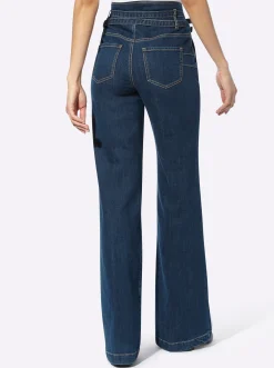 Jeans|heine Bootcut-Jeans blue-stone-washed