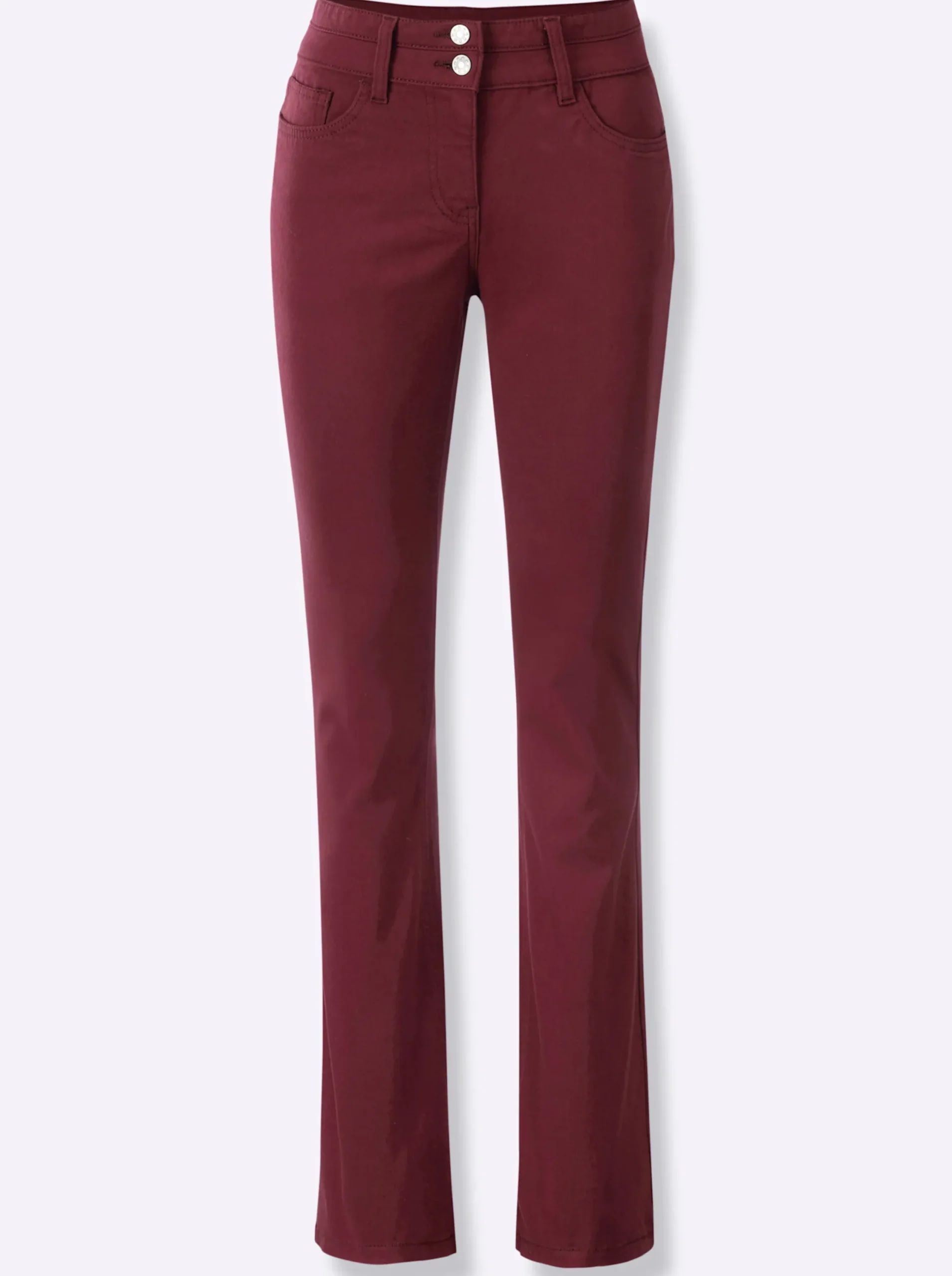 Jeans| Bootcut-Jeans mit ausgestellten Beinen burgund