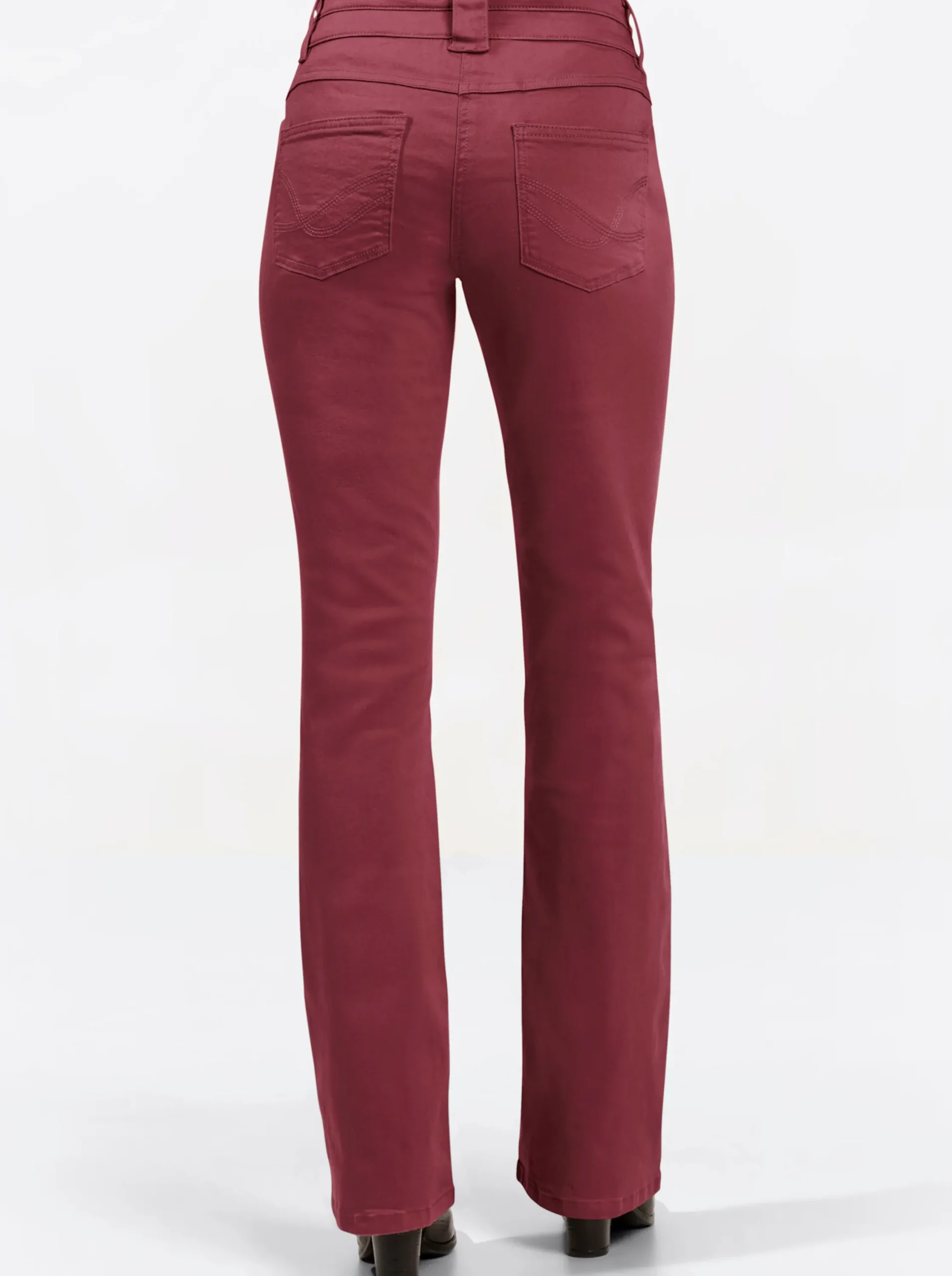 Jeans| Bootcut-Jeans mit ausgestellten Beinen burgund