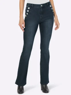 Jeans|heine Bootcut-Jeans mit dezenter Waschung darkblue