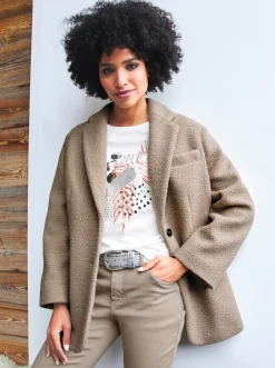 Blazer|heine Bouclé-Blazer sesam-ecru-meliert