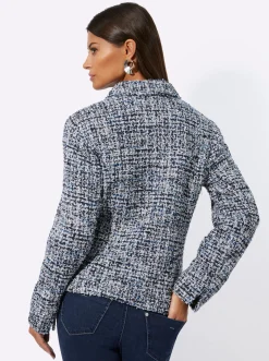 Blazer| Bouclé-Blazer mittelblau-royalblau-gemustert