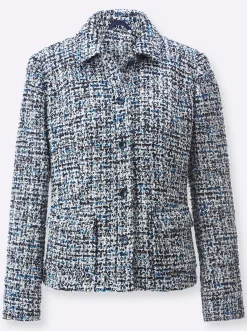 Blazer| Bouclé-Blazer mittelblau-royalblau-gemustert