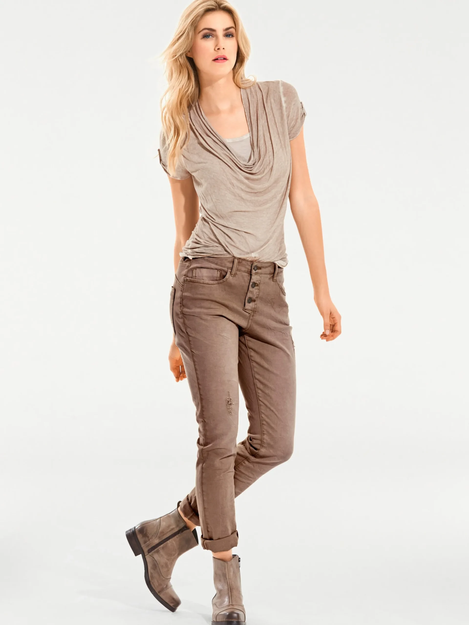 Basics|Hosen|heine Boyfriend Hose moccaused