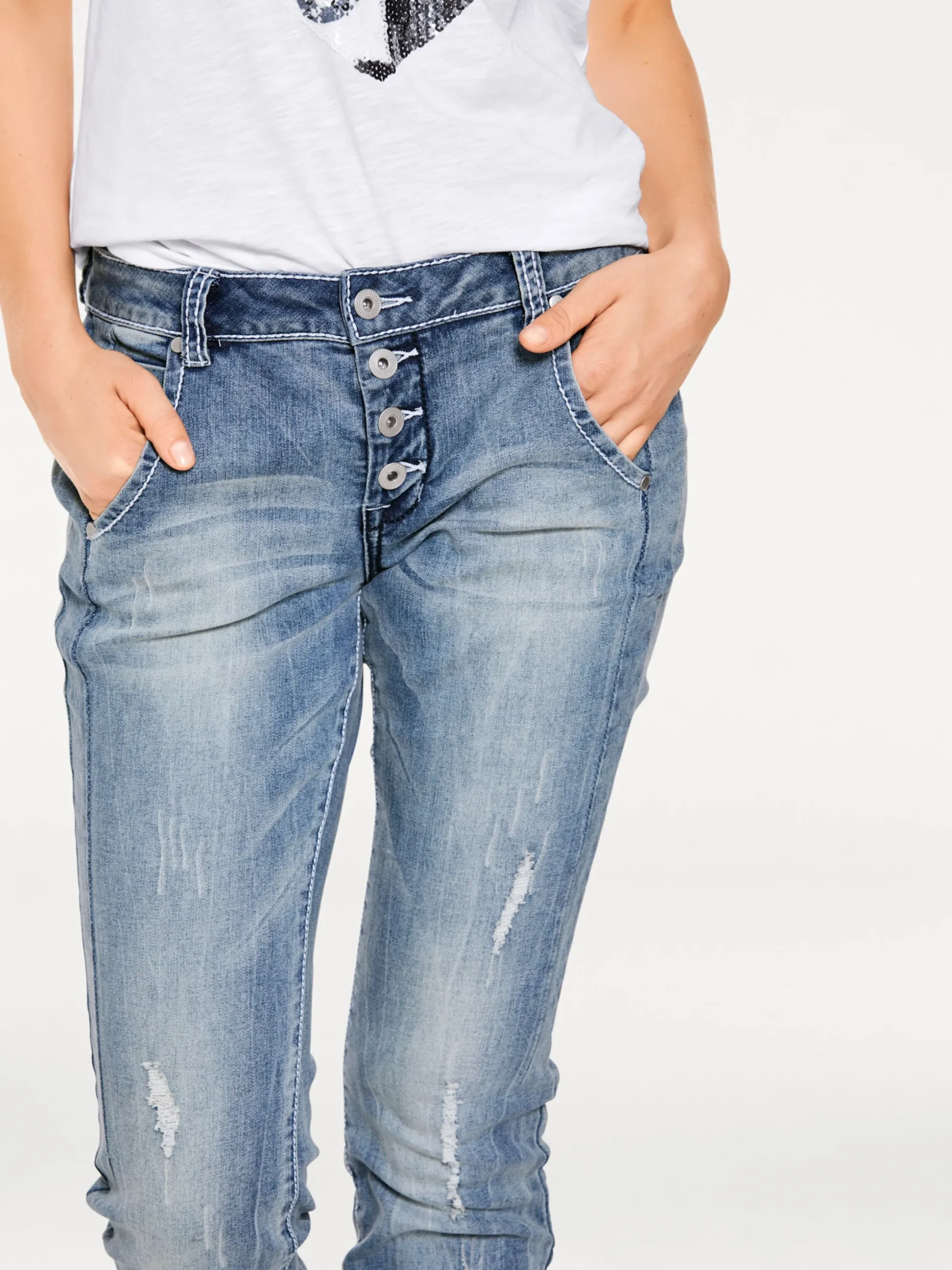 Strandmode|Jeans|heine Boyfriend-Jeans bleached