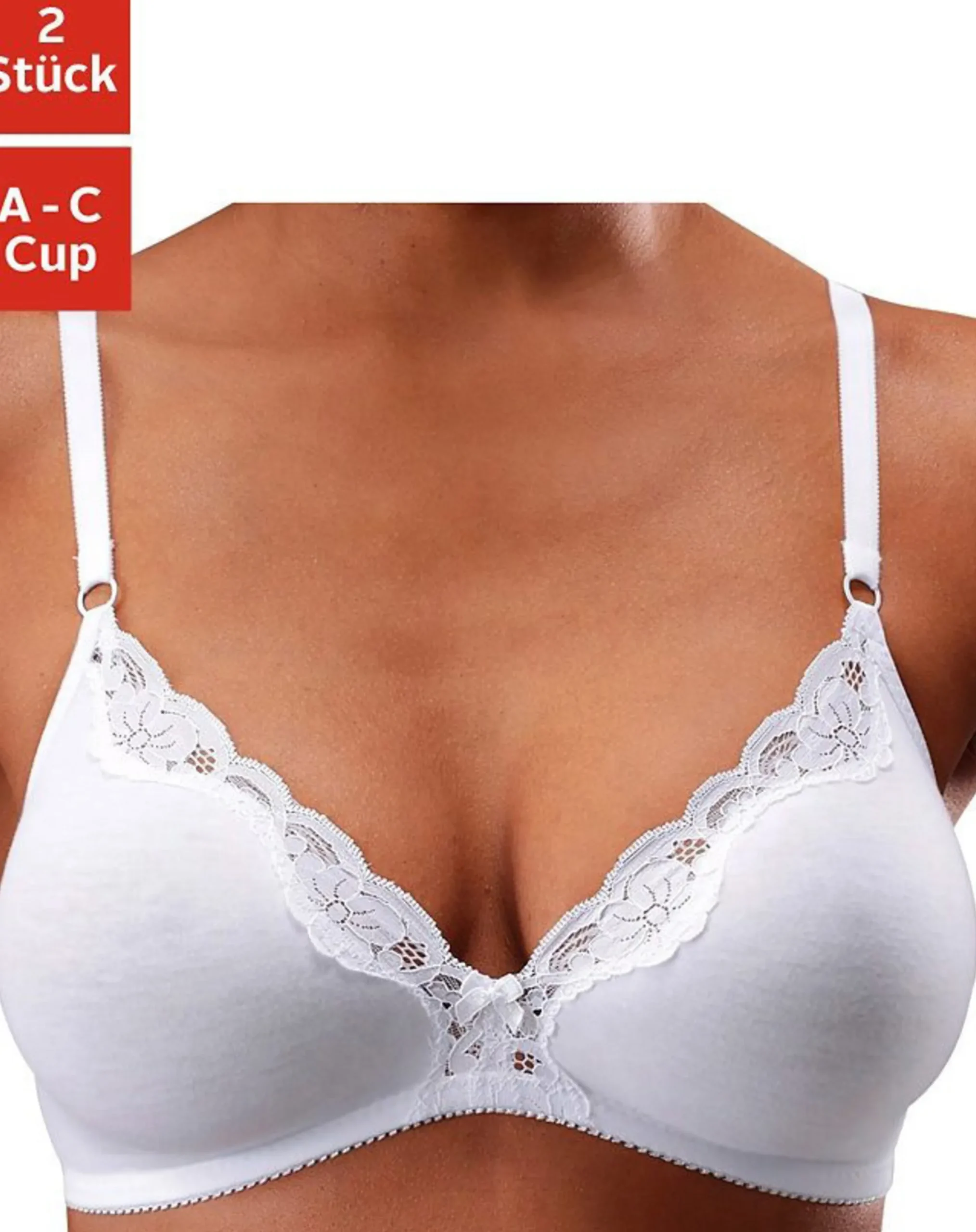 Bhs|petite fleur Bralette-BH 2xweiß