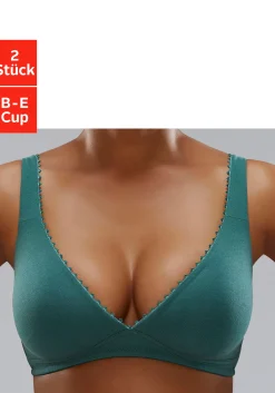 Bhs|petite fleur Bralette-BH jade+weiß