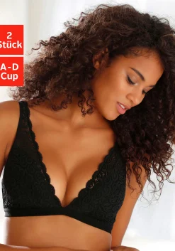 Bhs|petite fleur Bralette-BH 2xschwarz