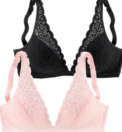 Bhs|petite fleur Bralette-BH puder+schwarz