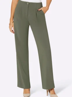 Hosen| Bundfaltenhose khaki