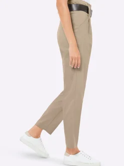 Hosen| Bundfaltenhose in gewebter Qualität beige