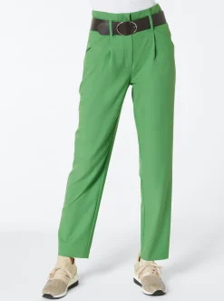 Hosen| Bundfaltenhose in gewebter Qualität apfel