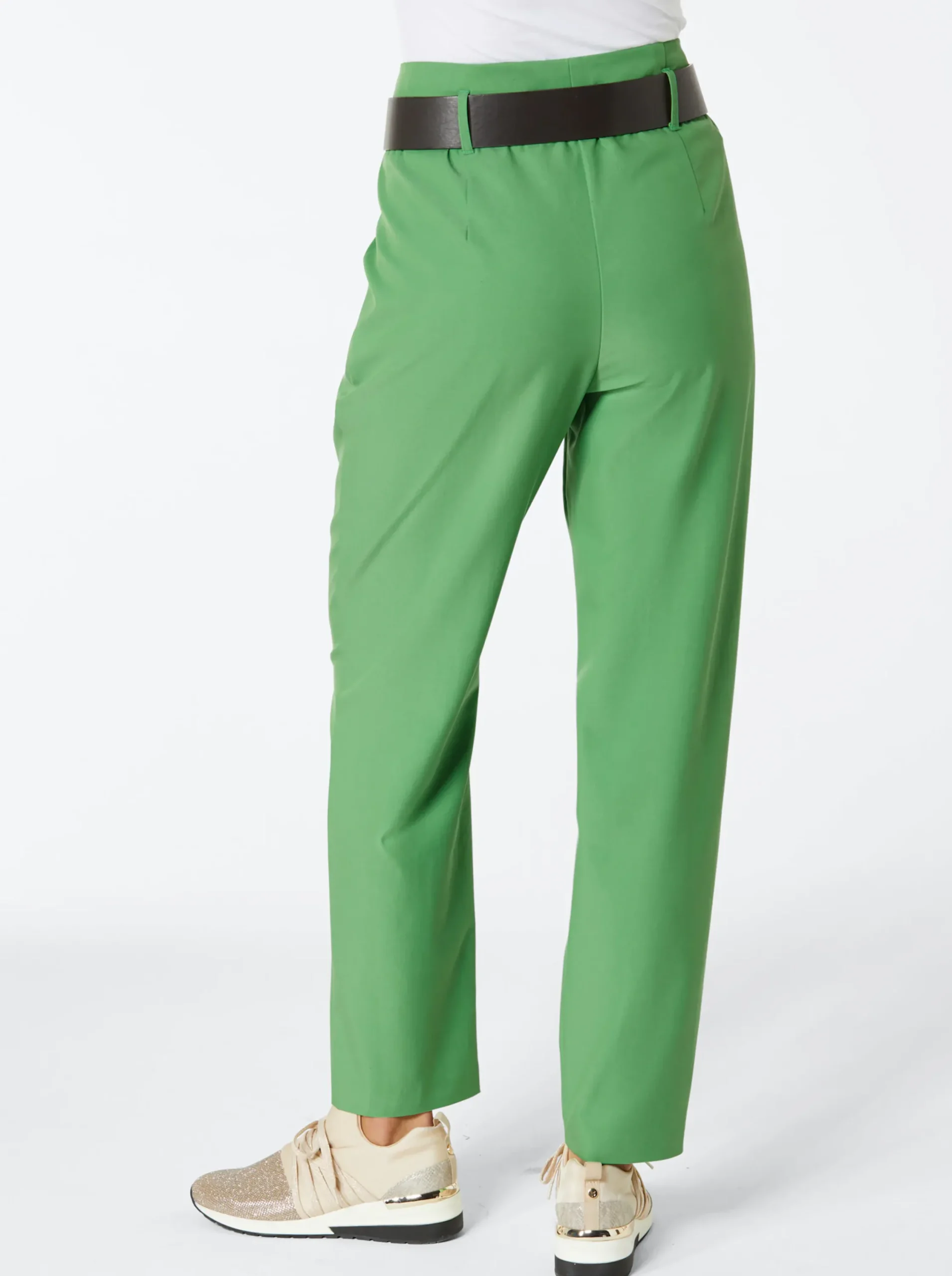 Hosen| Bundfaltenhose in gewebter Qualität apfel