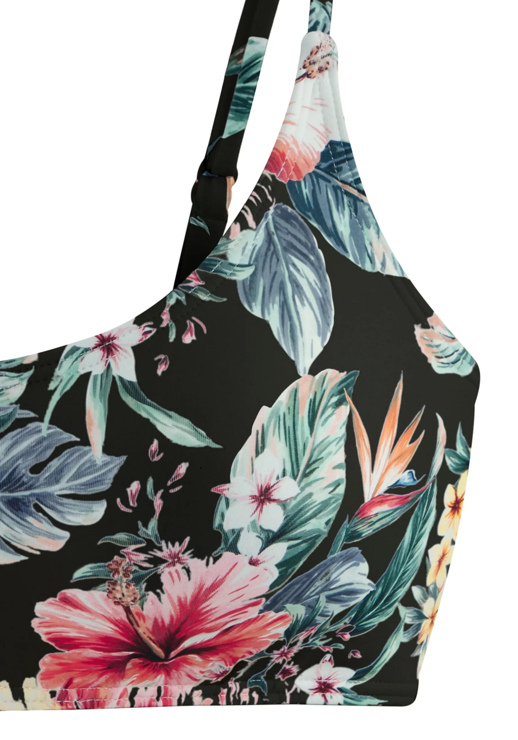 Bikinis|LASCANA Bustier-Bikini-Top schwarzbedruckt