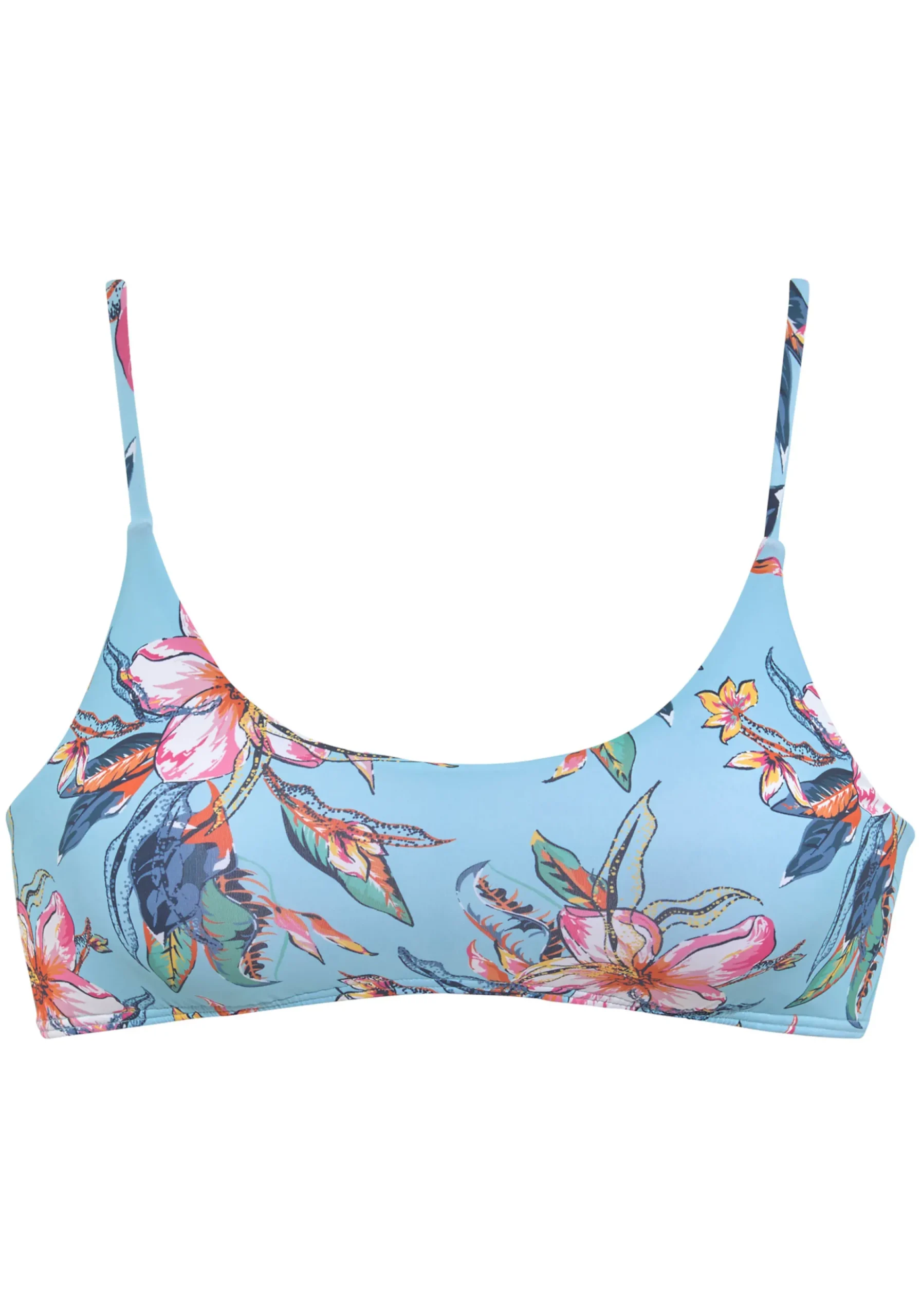 Bikinis|LASCANA Bustier-Bikini-Top hellblau-bedruckt