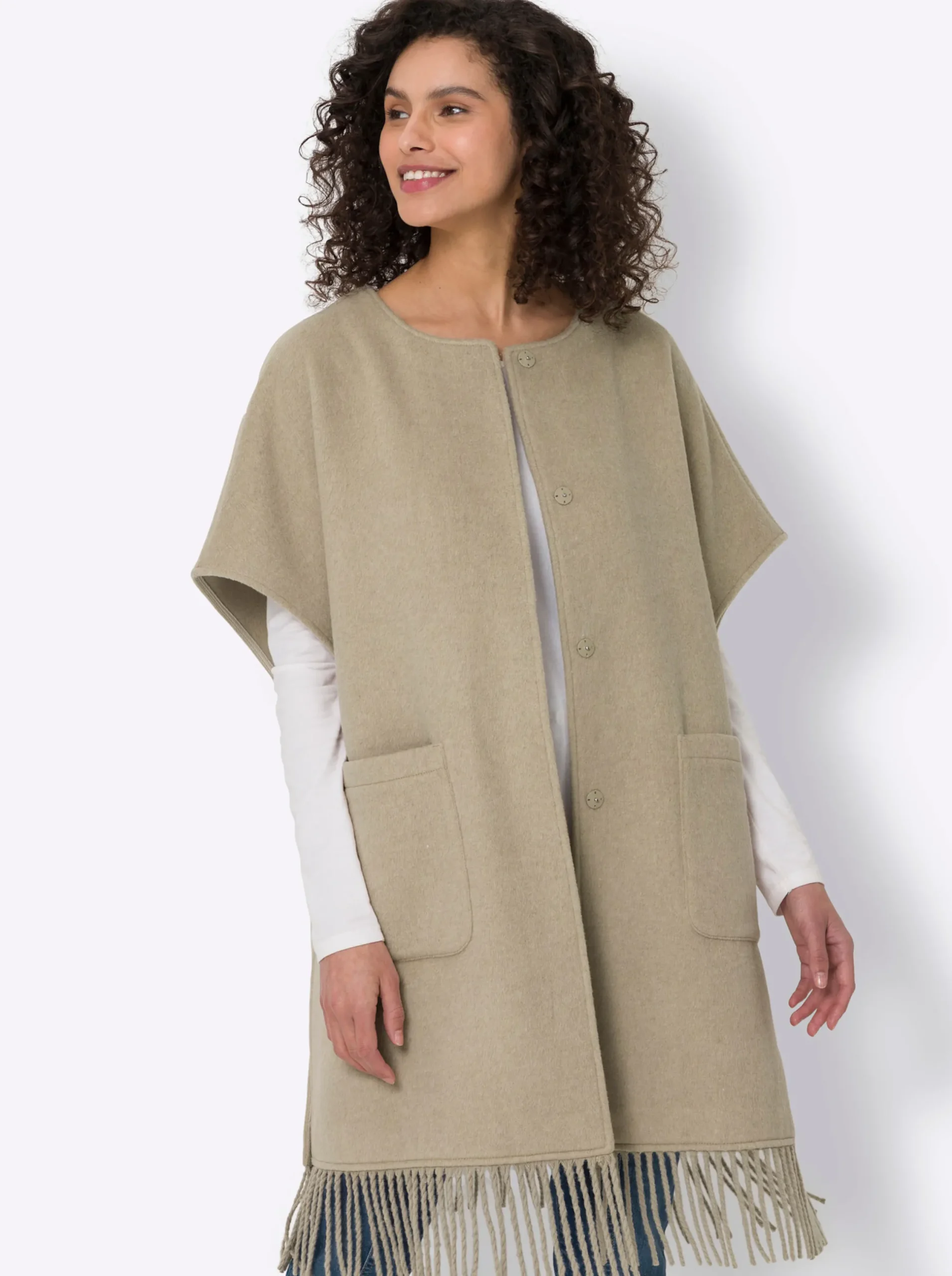 Jacken|heine Cape beige-meliert