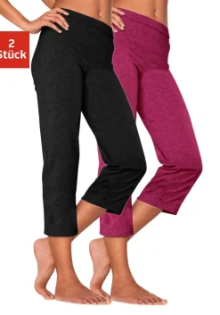 Hosen| Caprihose 1xschwarz,1xhimbeere