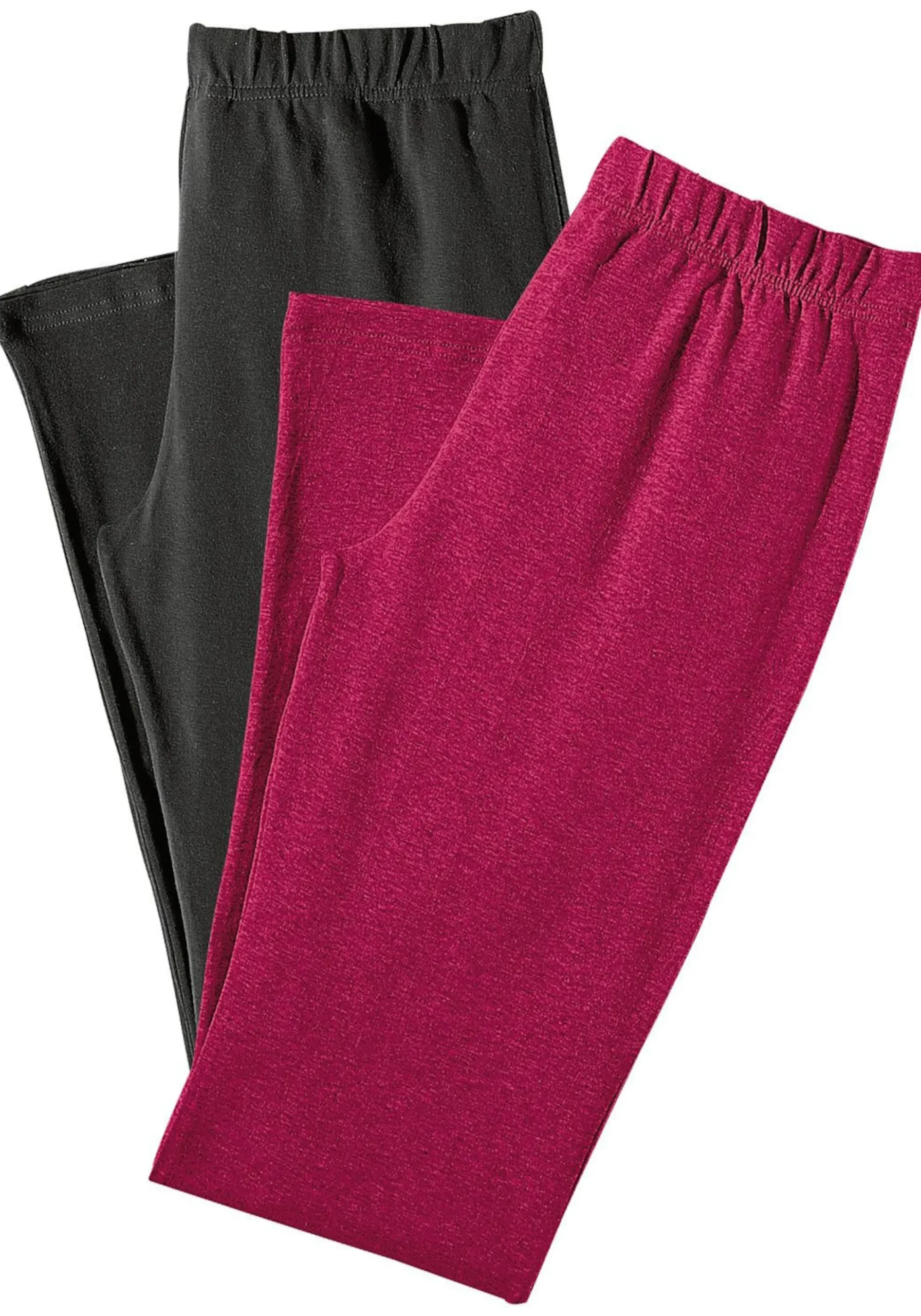 Hosen| Caprihose 1xschwarz,1xhimbeere