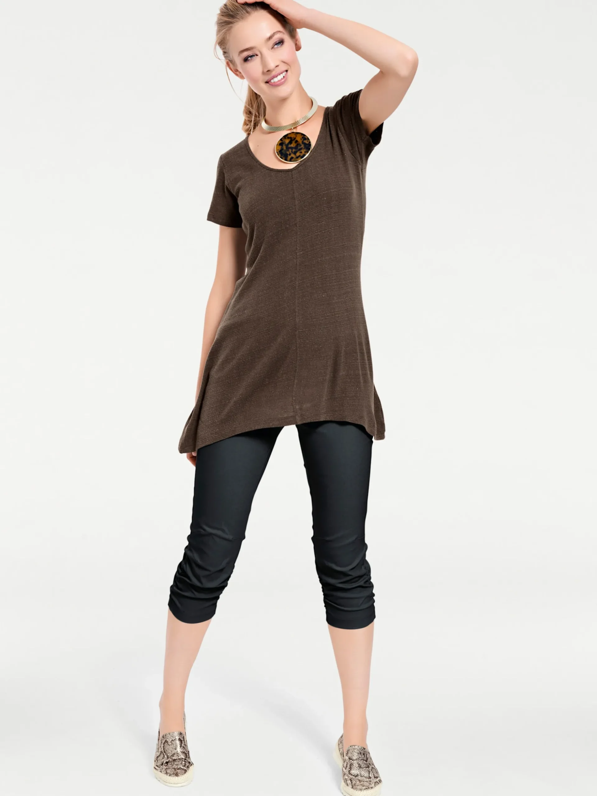 Strandmode|Basics|heine Capri-Hose schwarz