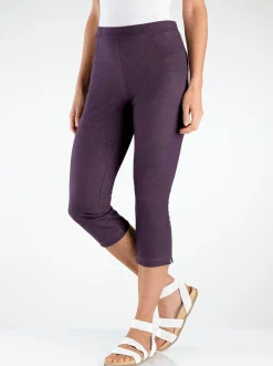 Hosen| Caprihose in Jeans-Optik traube