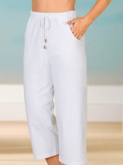 Homewear|Homewear| Caprihose in Stretch-Qualität weiß