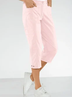 Hosen| Caprihose mit Gummizug am Beinabschluss rosé