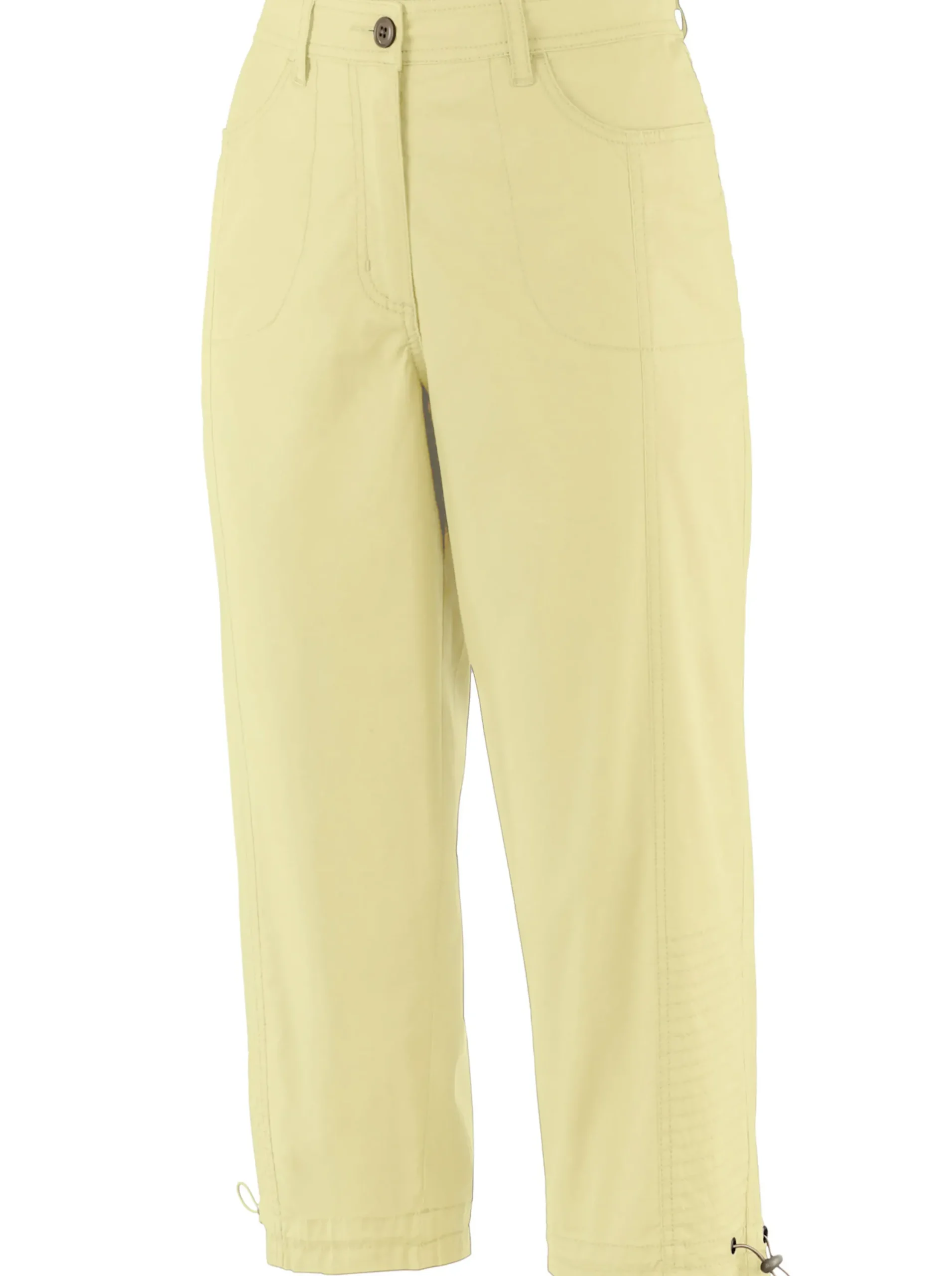Hosen| Caprihose mit Gummizug am Beinabschluss gelb