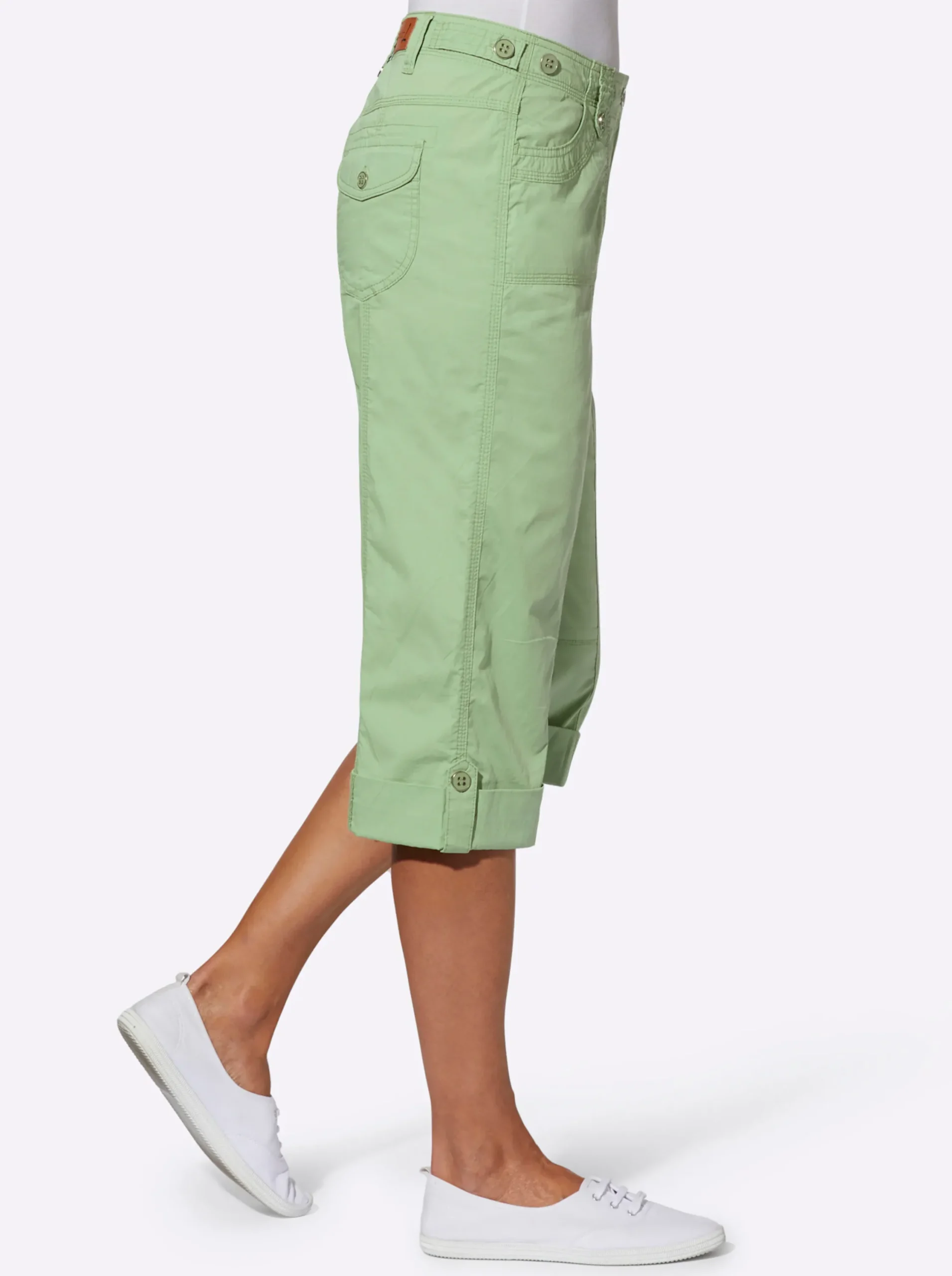 Hosen| Caprihose mit verstellbarem Bund eucalyptus