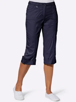 Hosen| Caprihose mit verstellbarem Bund marine