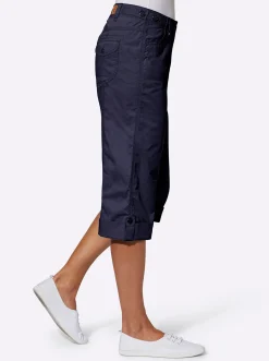 Hosen| Caprihose mit verstellbarem Bund marine