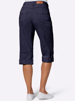 Hosen| Caprihose mit verstellbarem Bund marine