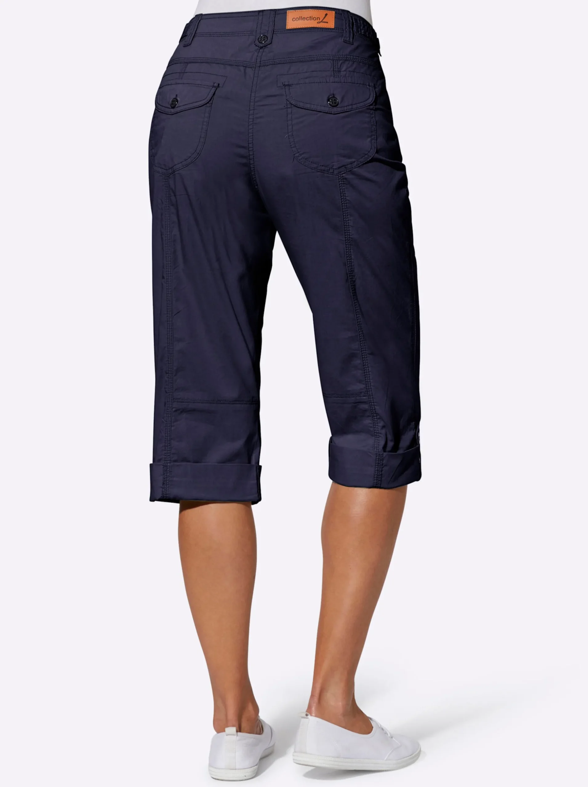Hosen| Caprihose mit verstellbarem Bund marine