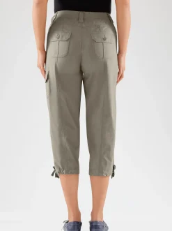 Hosen| Caprihose mit weitenverstellbarem Saum hellkhaki