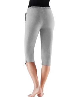 Homewear|feel good Capri-Hosen schwarz+grau-meliert