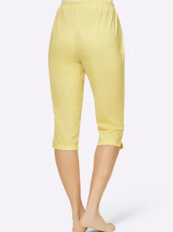 Homewear|feel good Capri-Hosen weiß+zitrone