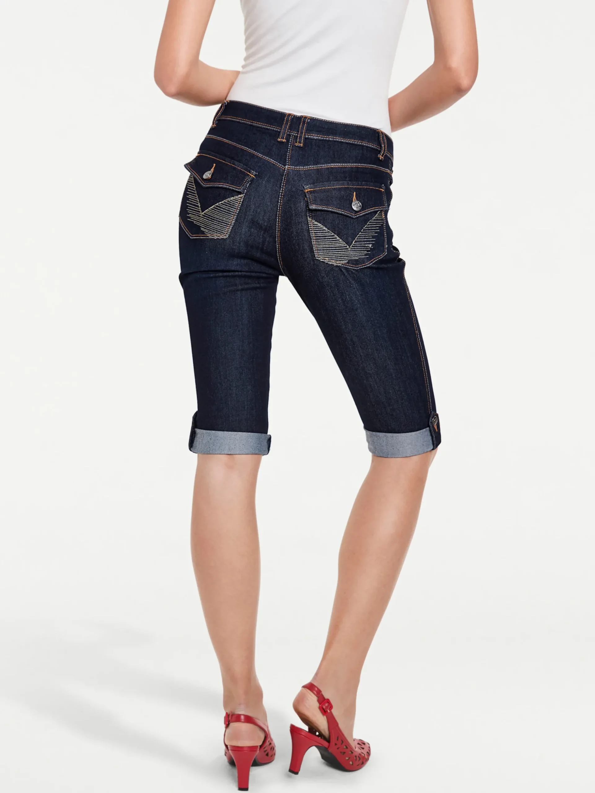 Strandmode|Hosen|heine Capri-Jeans darkused