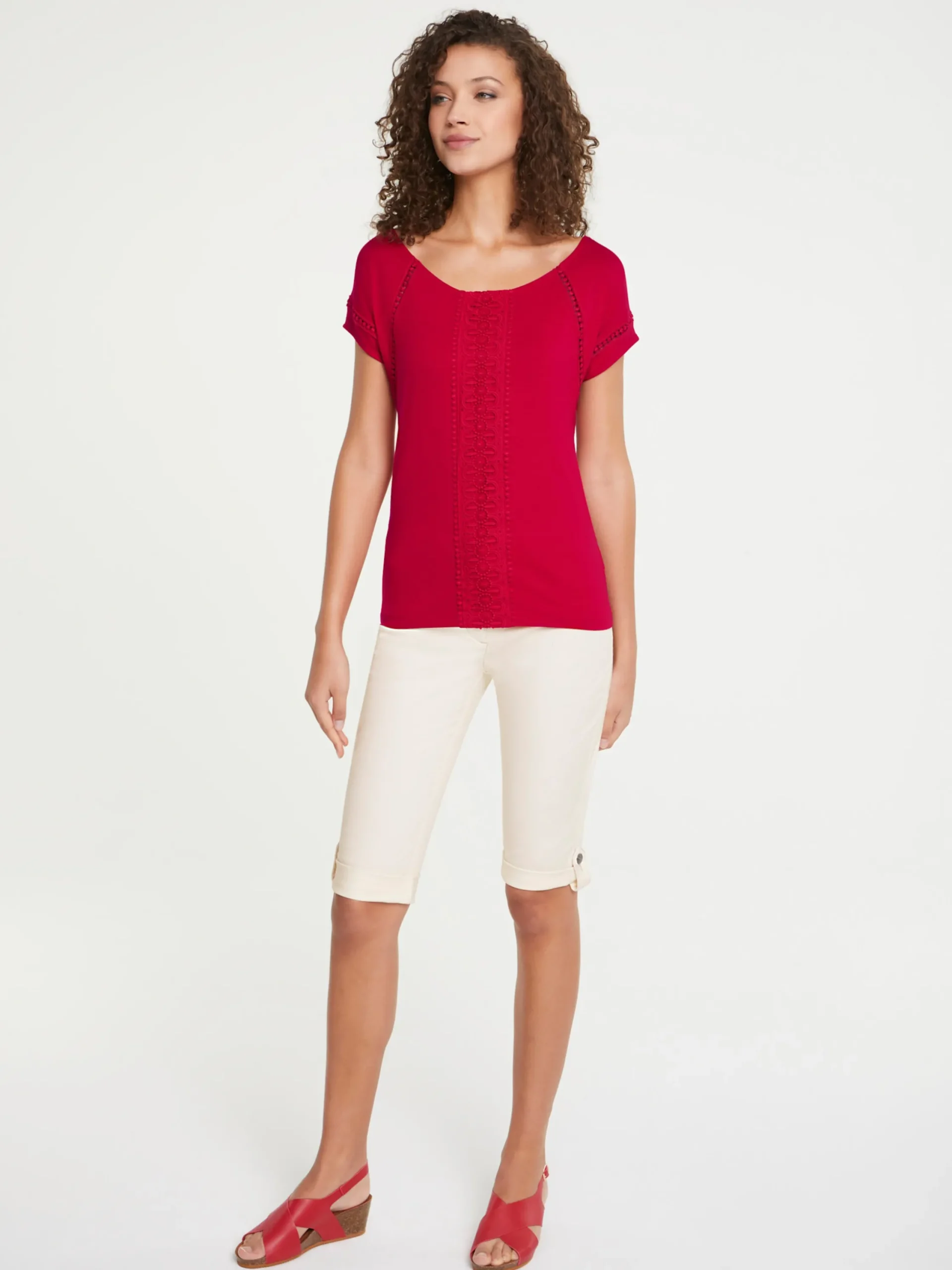 Strandmode|heine Capri-Jeans offwhite