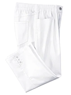 Jeans| Caprijeans mit Nieten-Verzierung weiß