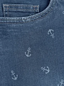 Jeans| Caprijeans mit rückwärtigem Sattel blue-stone-washed
