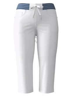 Basics| Caprijeans mit Rundum-Dehnbund weiß